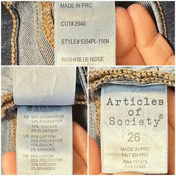 Articles of Society Skinny Fit Jeans Size 26 - Picture 6 of 6